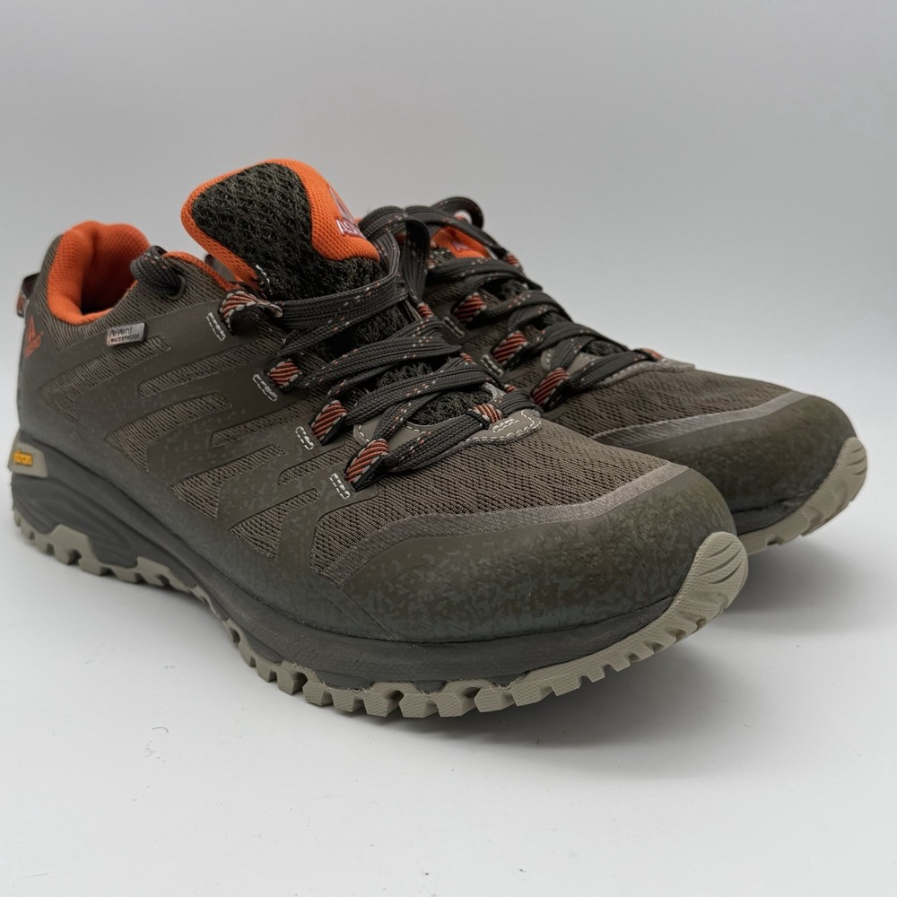 Ascend Men's Size 10 eVent Waterproof Vibram Hiking Trail Shoes Brown Orange